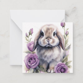 Lila Rose Love Oared Bunny Rabbit Mitteilungskarte