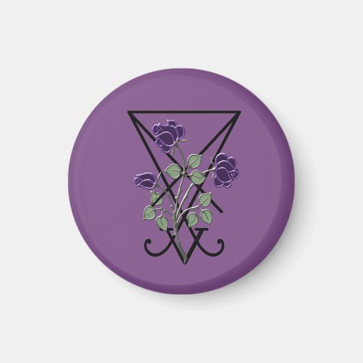 Lila Rose Luzifer Symbol Gothic Occult Magnet (Vorne)
