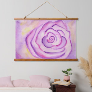 Lila Rose Mauer Kunstband Wandteppich Mit Holzrahmen