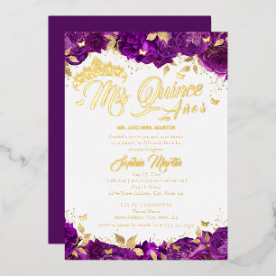 Lila Rose Mis Quince Quinceanera Folieneinladung