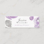 Lila Rose mit Aquarellfarben - Minikarte Mini Visitenkarte (Vorderseite)