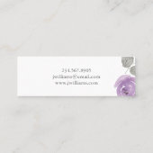 Lila Rose mit Aquarellfarben - Minikarte Mini Visitenkarte (Rückseite)