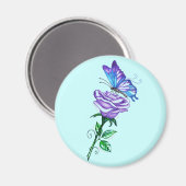 Lila Rose mit Butterfly Magnet (Vorderseite/Rückseite)
