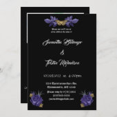 Lila Rose mit gotischer Goldmedaille Einladung (Vorne/Hinten)