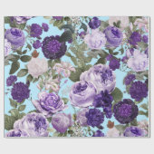 lila Rose mit Schmetterlingsmuster Geschenkpapier (Flach)