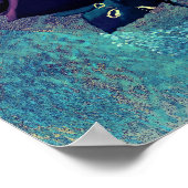 Lila Rose mit Vogel auf einem Silberbaum Poster (Ecke)