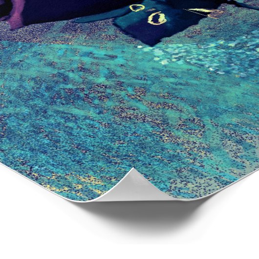 Lila Rose mit Vogel auf einem Silberbaum Poster (Ecke)