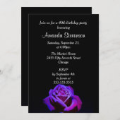 Lila Rose mit Wassertropfen Geburtstagsparty Einladung (Vorne/Hinten)