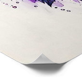 Lila Rose mit Wassertropfen Poster (Ecke)