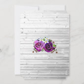 Lila Rose mit weißem Washed Wood Hochzeitsfeiern Einladung (Rückseite)