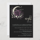 Lila Rose Mondnacht vor Hochzeit Probe Einladung (Vorderseite)