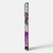 Lila Rose Monogramm aus rustikalem Holz Case-Mate iPhone Hülle (Rückseite / Links)