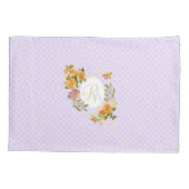 Lila Rose-Multiband-Monogramm Kissenbezug (Rückseite)