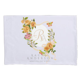 Lila Rose-Multiband-Monogramm Kissenbezug