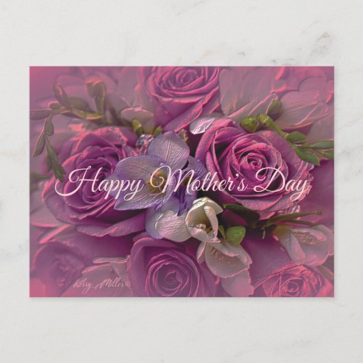 Lila Rose Muttertag Postkarte (Vorderseite)