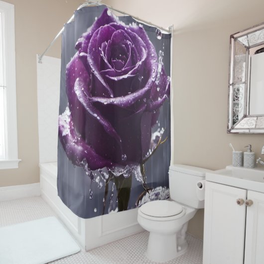"Lila Rose nach Regen" Duschvorhang (Beispiel)