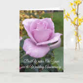 Lila Rose Personalisiert 60. Hochzeitstag Karte (Gelbe Blume)