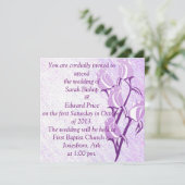 Lila Rose Personalisiert Hochzeitseinladungen Einladung (Stehend Vorderseite)