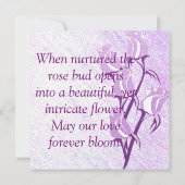 Lila Rose Personalisiert Hochzeitseinladungen Einladung (Rückseite)