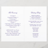 Lila Rose | Programm für Elegante Blumenzeremonie (Rückseite)