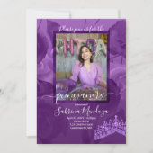 Lila Rose Quinceanera Foto Einladung (Vorderseite)