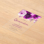 Lila Rose Quinceanera Party Acryleinladungen (Ablage )