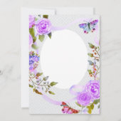 Lila Rose Ribbon Geburtstag Feiertagskarte (Rückseite)