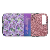 Lila Rose Rosa Glitzer Glitzern Case-Mate iPhone Hülle (Rückseite (Horizontal))