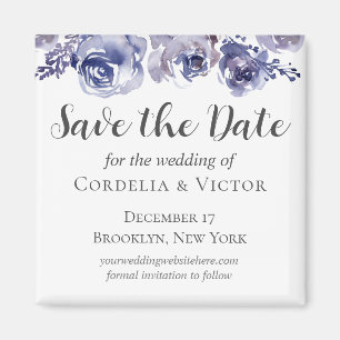 Lila Rose Save the Date Eleganter Blumenwintern Magnet