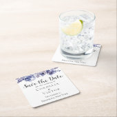 Lila Rose Save the Date Eleganter Blumenwintern Rechteckiger Pappuntersetzer (Vor Ort)