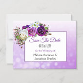 Lila Rose Save the Date Hochzeitsmagazin Magneteinladung (Vorderseite)