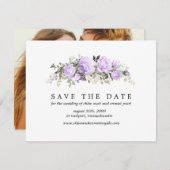 Lila Rose Save the Date-Karte mit Foto-Rückseite Save The Date (Vorne/Hinten)