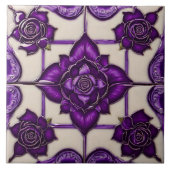 Lila Rose Schöne moderne Sammlung Fliese (Vorderseite)