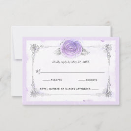 Lila Rose silber und leicht elegant RSVP Karte