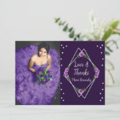 Lila Rose Silver Geometric Sweet 16 Dankeskarte (Stehend Vorderseite)