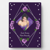 Lila Rose Silver Geometric Sweet 16 Fotoplatte (Vorderseite)
