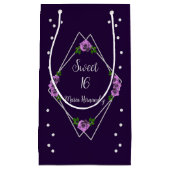 Lila Rose Silver Geometric Sweet 16 Kleine Geschenktüte (Vorderseite)