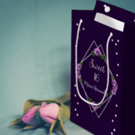 Lila Rose Silver Geometric Sweet 16 Kleine Geschenktüte