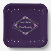 Lila Rose Silver Geometric Sweet 16 Pappteller (Vorderseite)