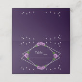 Lila Rose Silver Geometric Sweet 16 Platzkarte (Außenseite Aufgefaltet)