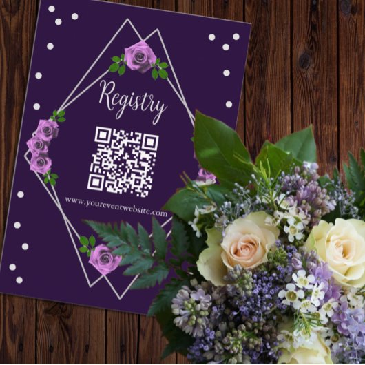 Lila Rose Silver Geometric Sweet 16 Registry Begleitkarte