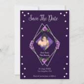 Lila Rose Silver Geometric Sweet 16 Save The Date (Vorderseite)