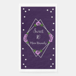 Lila Rose Silver Geometric Sweet 16 Serviette