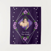 Lila Rose Silver Geometric Sweet 16 Wandteppich (Vorderseite)