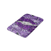 Lila Rose Silver Luxury Elegant Liquid Texture Badematte (Schrägansicht)