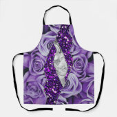 Lila Rose Silver Luxury Elegant Liquid Texture Schürze (Vorderseite)