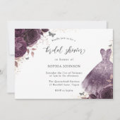 Lila Rose Sparkor Brautparty Einladung (Vorderseite)