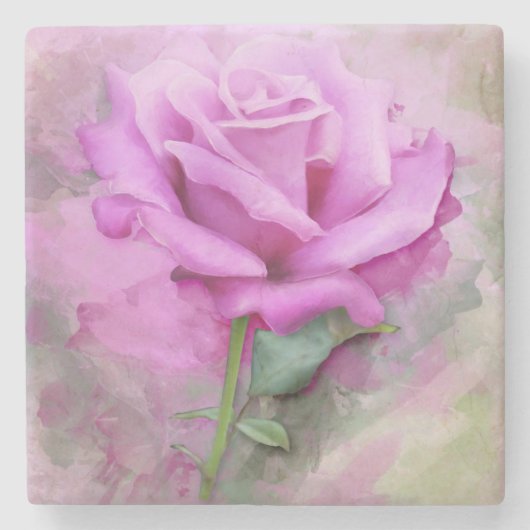   Lila Rose Steinuntersetzer (Vorderseite)