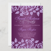 Lila Rose Sweet16 Geburtstag Einladung (Rückseite)