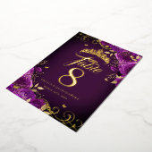 Lila Rose Swirl Quinceanera Gold Tischnummer (Gedreht)